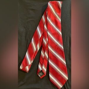 MICHAEL Michael Kors Red and Blue Striped Silk Tie